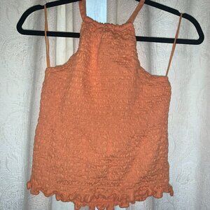 Sleeveless Smocked Crop Top Size Large